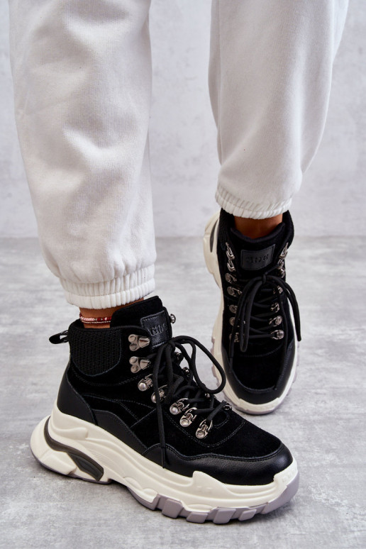 Feminin Groß Turnschuhe GOE KK2N4098 schZuarze Farbe