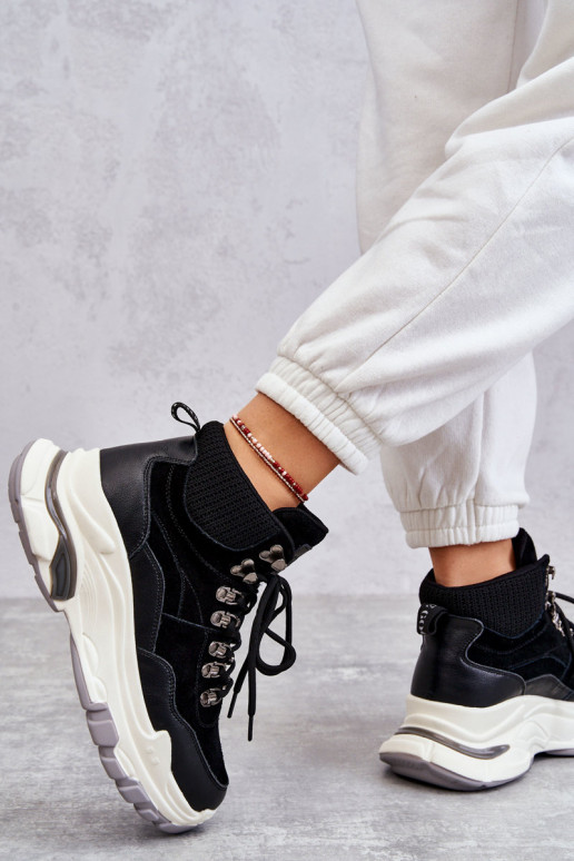 Feminin Groß Turnschuhe GOE KK2N4098 schZuarze Farbe