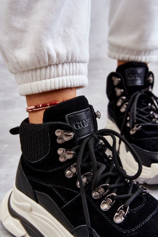 Feminin Groß Turnschuhe GOE KK2N4098 schZuarze Farbe