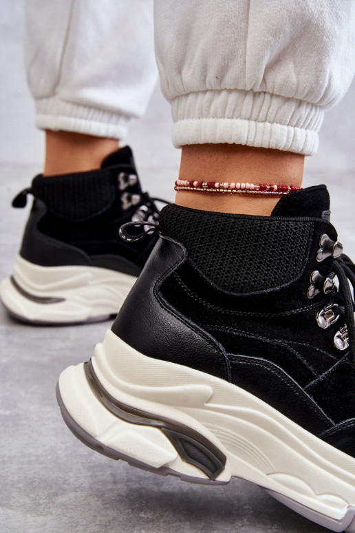 Feminin Groß Turnschuhe GOE KK2N4098 schZuarze Farbe