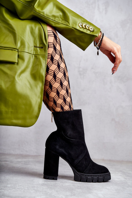 INildlederschuhe mit Absätzen schZuarze Farbe Elia