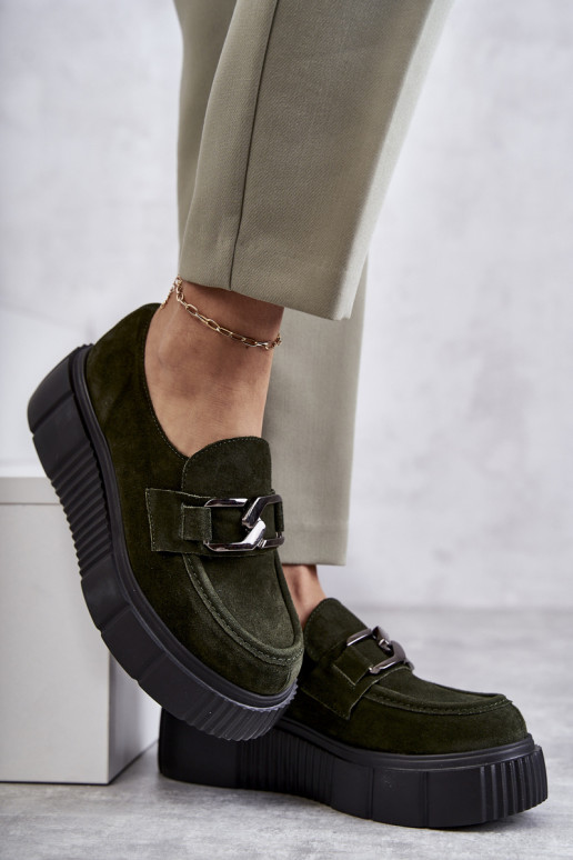 Modisch aus INildleder Schuhe mit einer Plattform Khaki-Farbe Lemar Es mussrsol Modisch aus INildleder Schuhe mit einer Plattform Khaki-Farbe Lemar Es mussrsol