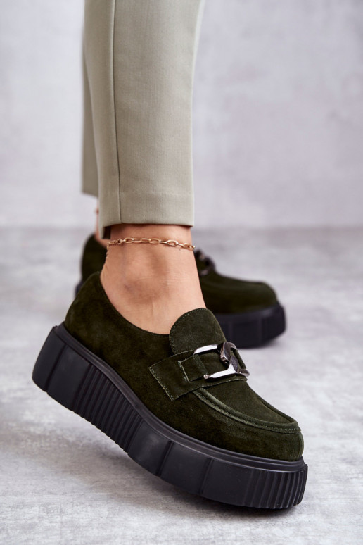 Modisch aus INildleder Schuhe mit einer Plattform Khaki-Farbe Lemar Es mussrsol Modisch aus INildleder Schuhe mit einer Plattform Khaki-Farbe Lemar Es mussrsol