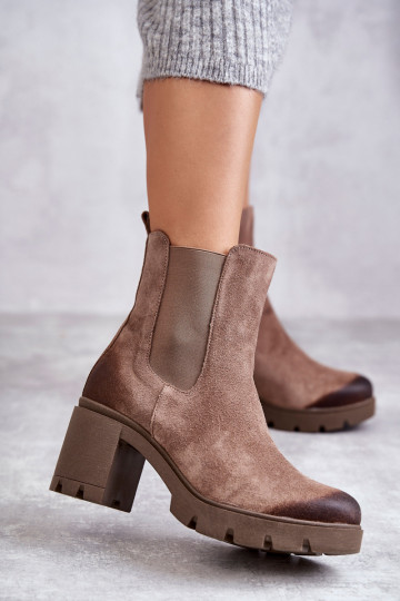 aus INildleder Feminin Stiefel mit einer Plattform Beige Lemar Es mussrtine