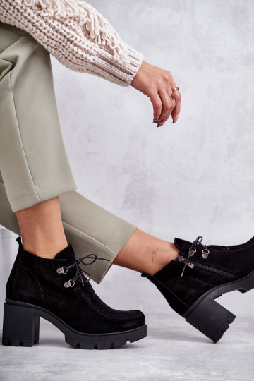 Feminin INildlederschuhe mit Riemen schZuarze Farbe Lemar Es mussrianne