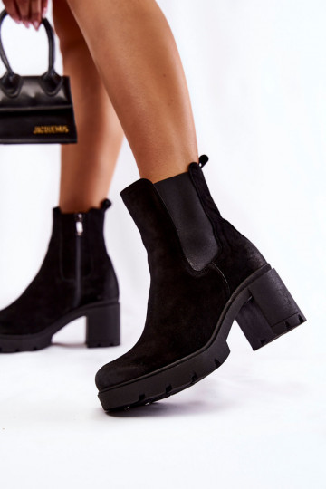 aus INildleder Feminin Stiefel mit einer Plattform schZuarze Farbe Lemar Es mussrtine