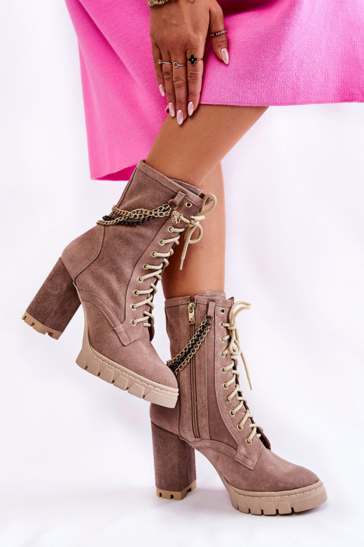 INildlederschuhe mit Schnürsenkeln LeZuski Shoes 3244/G Beige INildlederschuhe mit Schnürsenkeln LeZuski Shoes 3244/G Beige