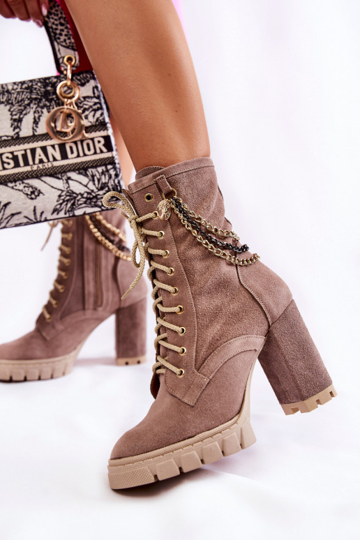 INildlederschuhe mit Schnürsenkeln LeZuski Shoes 3244/G Beige INildlederschuhe mit Schnürsenkeln LeZuski Shoes 3244/G Beige