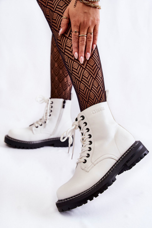 Feminin Stiefel mit einer Plattform Big Star KK274539 Zueiße Farbe Feminin Stiefel mit einer Plattform Big Star KK274539 Zueiße Farbe