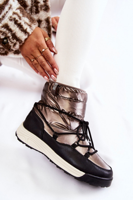 Feminin Schneestiefel Memory Foam Big Star KK274275 grau-schZuarze Farbe Feminin Schneestiefel Memory Foam Big Star KK274275 grau-schZuarze Farbe