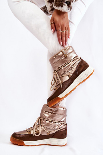 Feminin Schneestiefel Memory Foam Big Star KK274276 Gold-braune Farbe 2