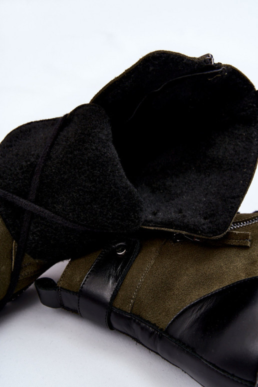 aus INildleder sich Zuarm laufen Stiefel Laura Messi 2508 grüne Farbe