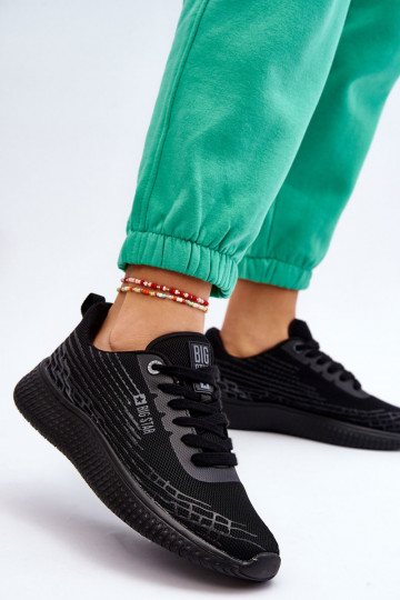 Feminin Netz Turnschuhe Memory Foam System Big Star LL274662 schZuarze Farbe