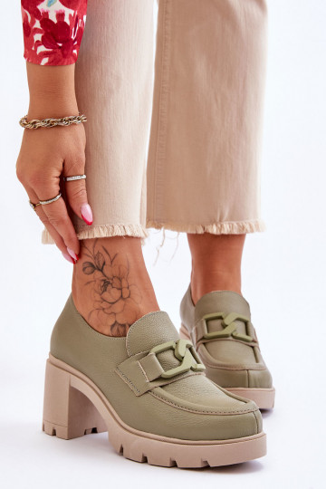 Elegante Schuhe mit Absatz und Ornamenten Lemar Harmell grün