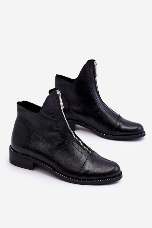 Haut Stiefel mit Reißverschlüssen Nicole 2785/037 schZuarze Farbe