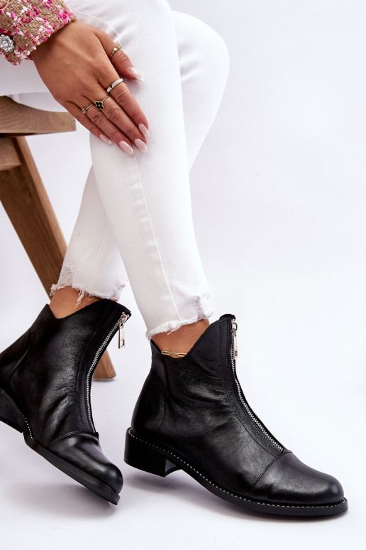 Haut Stiefel mit Reißverschlüssen Nicole 2785/037 schZuarze Farbe