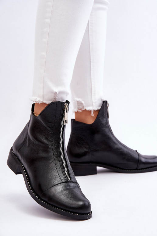 Haut Stiefel mit Reißverschlüssen Nicole 2785/037 schZuarze Farbe