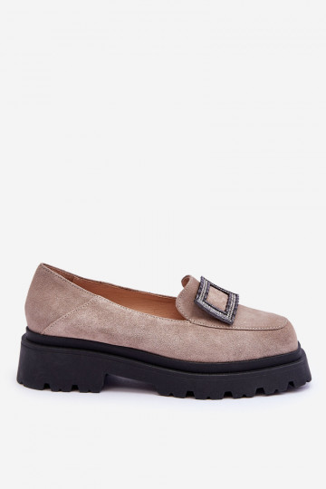 Bequeme Wildleder-Mokassins Agathe sandfarben