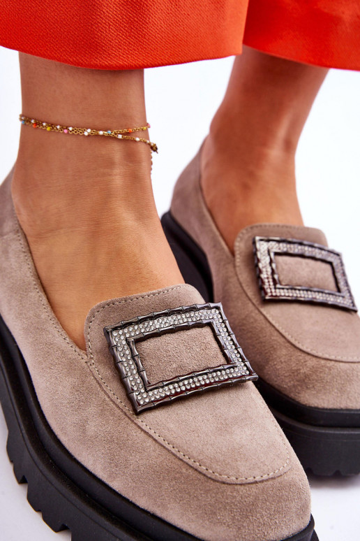 Komfortabel INildledermokassins Beige Agathe Komfortabel INildledermokassins Beige Agathe