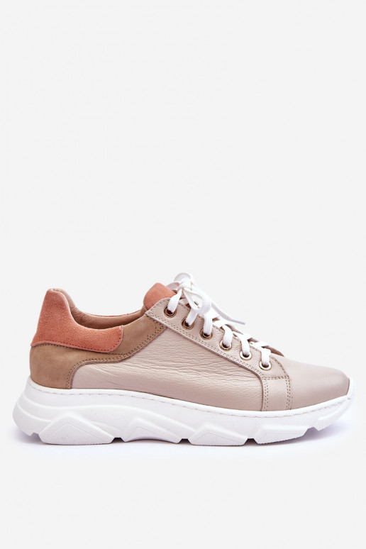 Komfortabel Haut Turnschuhe mit einer Plattform Beige Alisane Komfortabel Haut Turnschuhe mit einer Plattform Beige Alisane