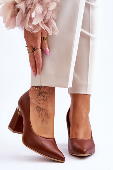 Haut Schuhe LeZuski 3117 braune Farbe