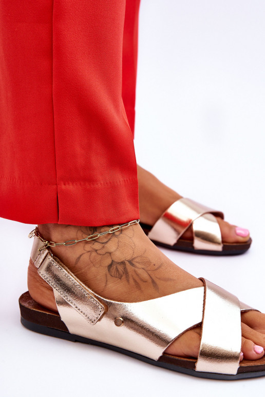 Zazoo 40141 Damensandalen mit Klebeverschlüssen goldene Farbe