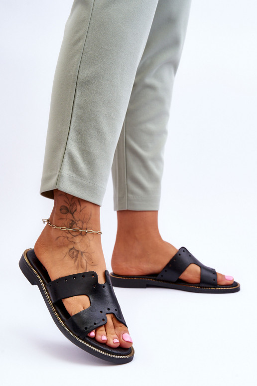 Zazoo 40326 Feminin Hausschuhe Mit dekorativen Ausschnitten schZuarze Farbe Zazoo 40326 Feminin Hausschuhe Mit dekorativen Ausschnitten schZuarze Farbe