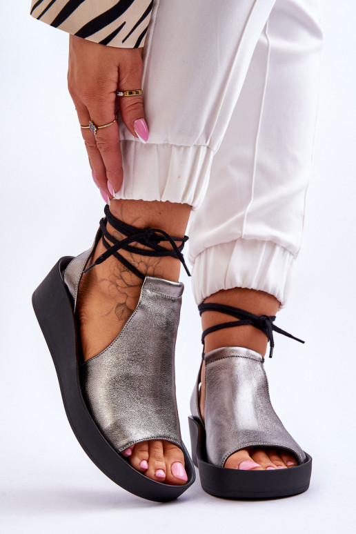 Haut Plateausandalen Nicole 2743/063 grau-schZuarze Farbe Haut Plateausandalen Nicole 2743/063 grau-schZuarze Farbe