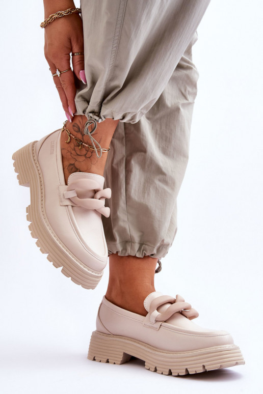 Haut Mokassins Schuhe Big Star LL274581 Beige Haut Mokassins Schuhe Big Star LL274581 Beige