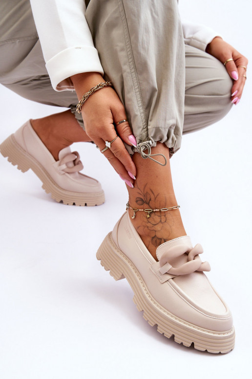 Haut Mokassins Schuhe Big Star LL274581 Beige Haut Mokassins Schuhe Big Star LL274581 Beige