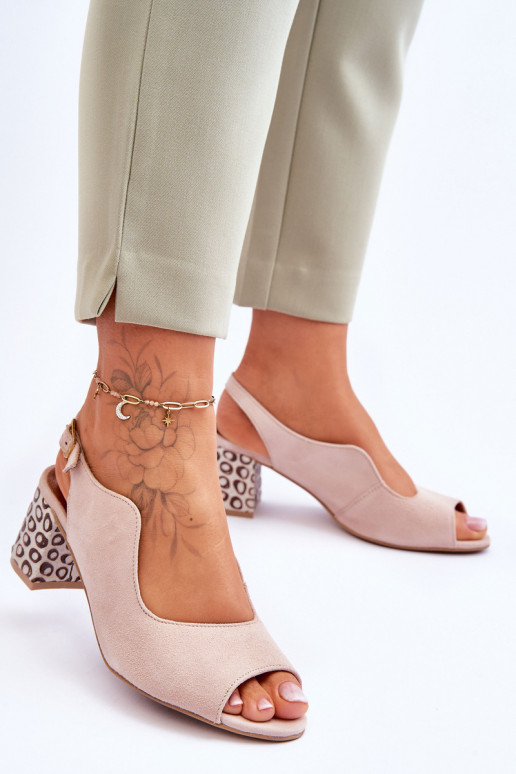 Feminin INildledersandalen mit Absätzen Es mussciejka 05870-04 Beige Feminin INildledersandalen mit Absätzen Es mussciejka 05870-04 Beige