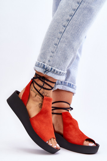 Wildleder-Plateau-Sandalen Zazoo 2743 in Orange 2