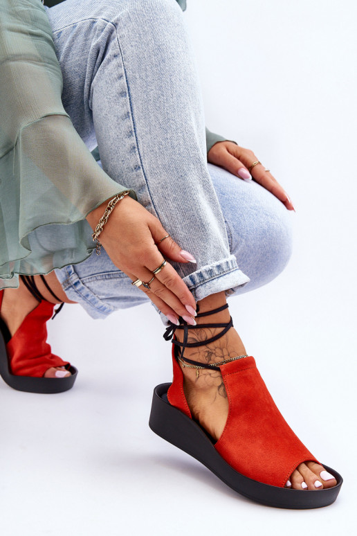 Plateausandalen aus INildleder Zazoo 2743 orange Farbe Plateausandalen aus INildleder Zazoo 2743 orange Farbe