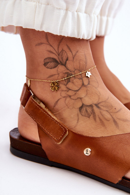 Damensandalen mit Klebeverschlüssen braune Farbe Lemar Addison Damensandalen mit Klebeverschlüssen braune Farbe Lemar Addison