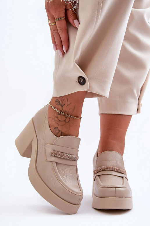Haut Schuhe mit Absätzen mit Ornamenten Beige Lemar Gelanor Haut Schuhe mit Absätzen mit Ornamenten Beige Lemar Gelanor