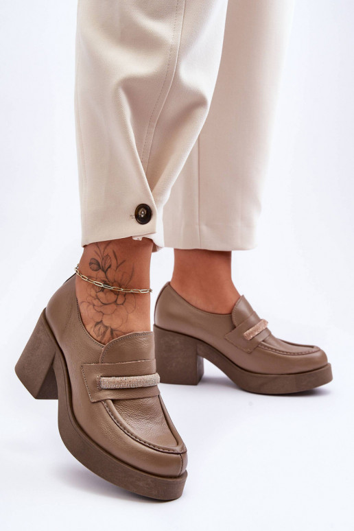 Haut Schuhe mit Absätzen mit Ornamenten Beige Lemar Gelanor Haut Schuhe mit Absätzen mit Ornamenten Beige Lemar Gelanor