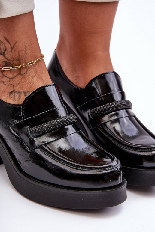 Haut Schuhe mit Absätzen mit Ornamenten schZuarze Farbe Lemar Gelanor Haut Schuhe mit Absätzen mit Ornamenten schZuarze Farbe Lemar Gelanor