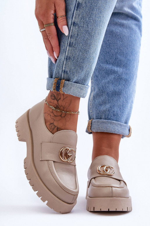 Schuhe aus Ermöglichtturleder mit Ornamenten Beige Rosefalls Schuhe aus Ermöglichtturleder mit Ornamenten Beige Rosefalls