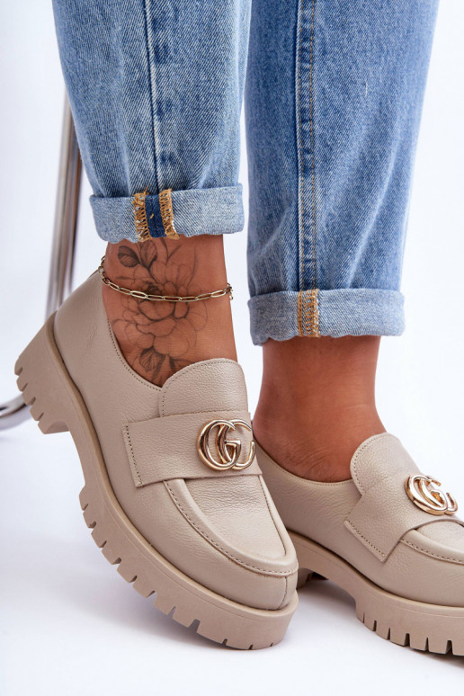 Schuhe aus Ermöglichtturleder mit Ornamenten Beige Rosefalls Schuhe aus Ermöglichtturleder mit Ornamenten Beige Rosefalls