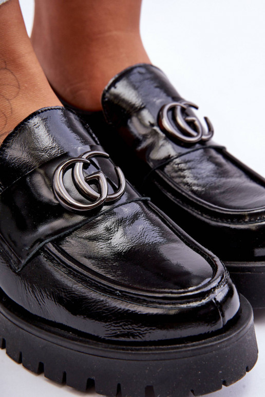 Schuhe aus Ermöglichtturleder mit Ornamenten schZuarze Farbe Rosefalls Schuhe aus Ermöglichtturleder mit Ornamenten schZuarze Farbe Rosefalls