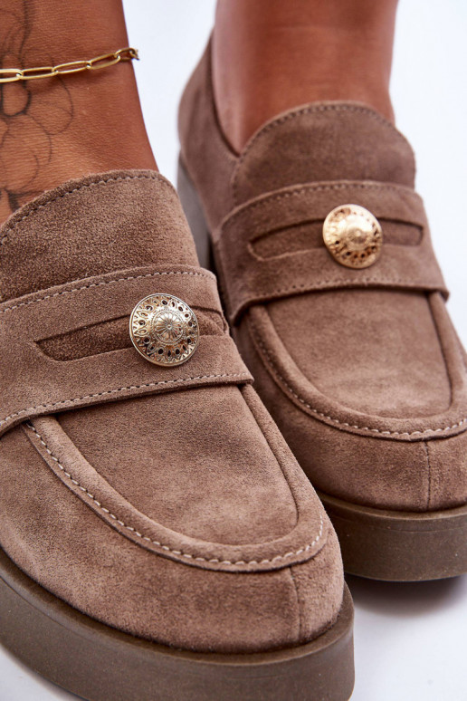 aus INildleder Schuhe Feminin mit Absätzen Beige Lemar Dunadia