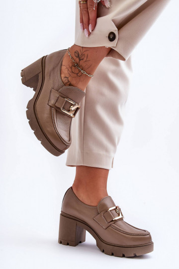 Eleganter Stil Schuhe mit Absätzen mit Ornamenten Beige Lemar Harmell 2