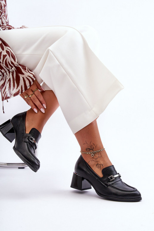 Komfortabel Haut Schuhe schZuarze Farbe Lemar Damira