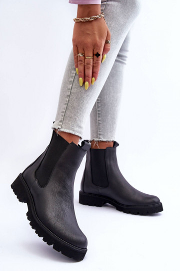 Haut stylische Stiefel schZuarze Farbe Nicole 2672 2