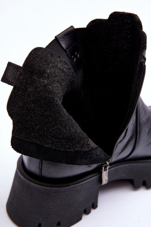 Haut stylische Stiefel mit einer Plattform schZuarze Farbe Lemar Lisencca