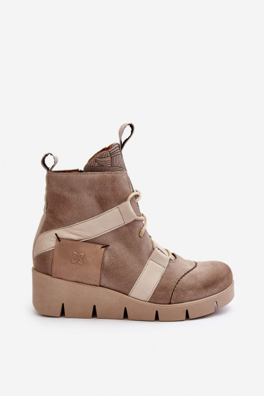 Haut Stiefel Auf einem Keil Es mussciejka 06185-22 elfenbeinfarbe Haut Stiefel Auf einem Keil Es mussciejka 06185-22 elfenbeinfarbe