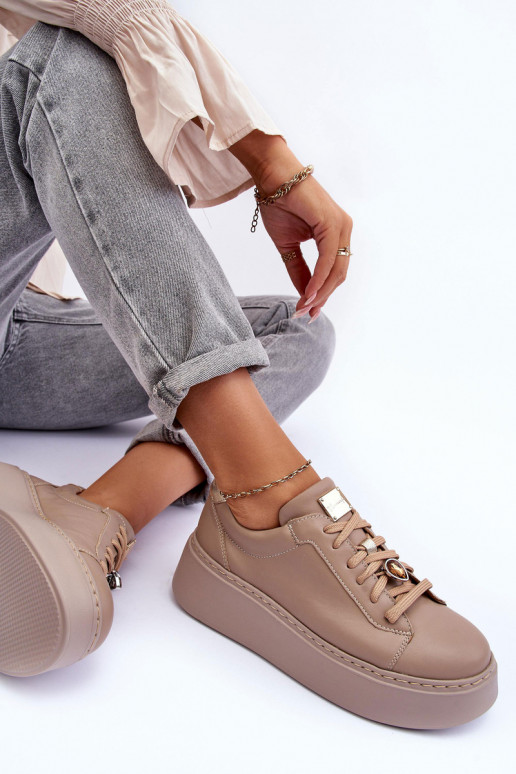 Haut Turnschuhe mit einer Plattform Es mussciejka 06191-04 Beige Haut Turnschuhe mit einer Plattform Es mussciejka 06191-04 Beige