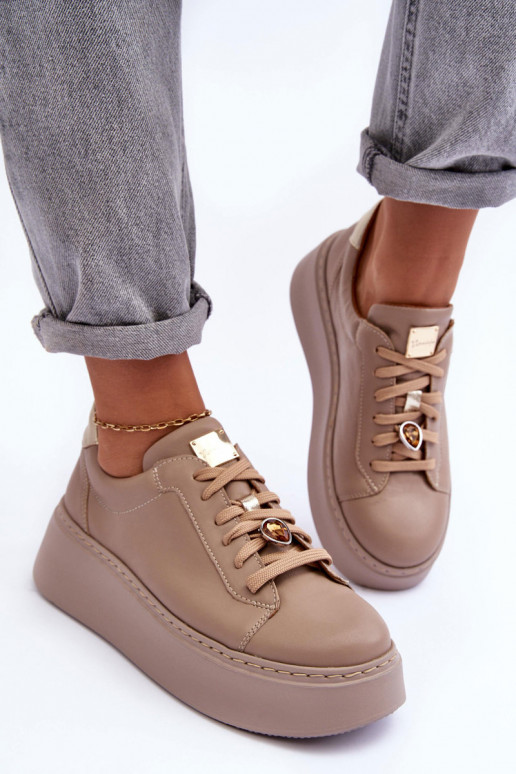 Haut Turnschuhe mit einer Plattform Es mussciejka 06191-04 Beige Haut Turnschuhe mit einer Plattform Es mussciejka 06191-04 Beige