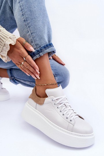 Feminin Turnschuhe Haut mit einer Plattform Zueiße Farbe Lemar 10150