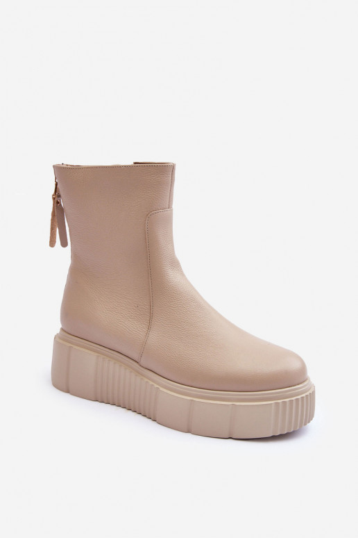 Damenstiefel mit einer Plattform Beige Lemar Jenefer Damenstiefel mit einer Plattform Beige Lemar Jenefer